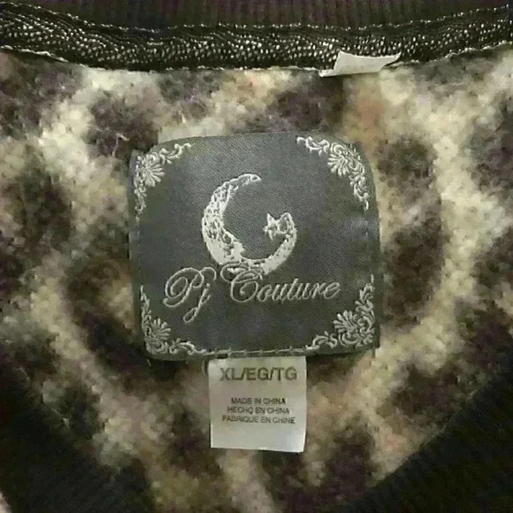 PJ Couture Animal Print Lounge Pajama Top  Soft Fleece Size XL - Picture 6 of 9